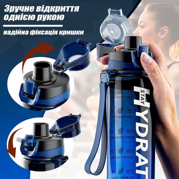 Пляшка для води з трітану 1 л Hydrated 12429372 фото