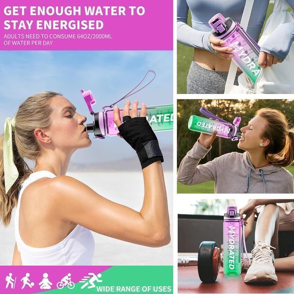 Бутылка для воды из тритана 1 л Hydrated 12429372 фото