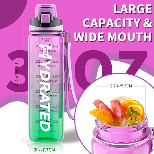 Бутылка для воды из тритана 1 л Hydrated 12429372 фото