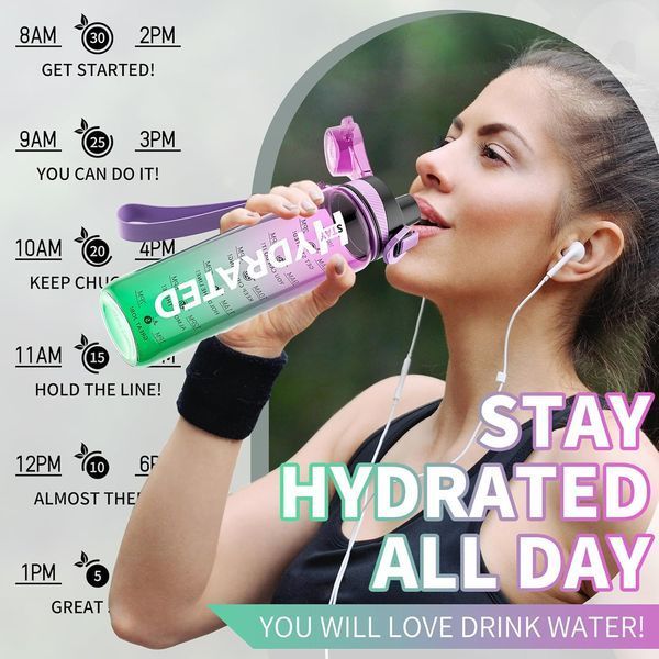 Бутылка для воды из тритана 1 л Hydrated 12429372 фото
